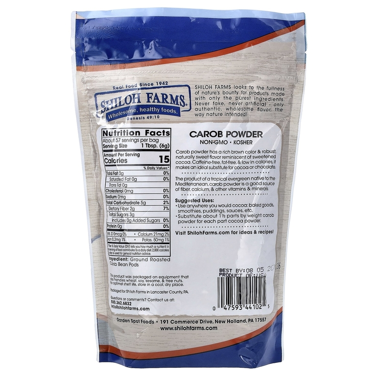 Shiloh Farms, порошок из кэроба, 340 г (12 унций)
