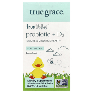 True Grace, True Littles™  Probiotic + D3, 30 Individual Stick Packs, 0.04 oz (1 g) Each