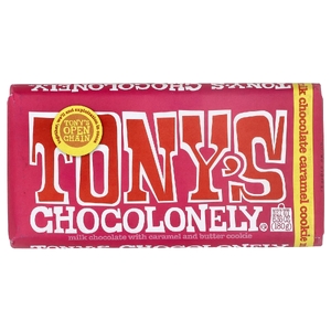 Tony's Chocolonely, батончик из молочного шоколада с карамелью и сладким печеньем, 180 г (6,35 унции)