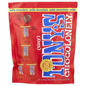 Tony's Chocolonely, крошечный молочный шоколад, 14 шт. по 9 г (0,32 унции)