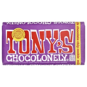 Tony's Chocolonely, батончик из молочного шоколада с крошкой из темного шоколада и печеньем, 180 г (6,35 унции)