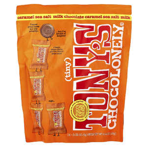 Tony's Chocolonely, молочный шоколад, карамель и морская соль, 14 шт. по 9 г (0,32 унции)