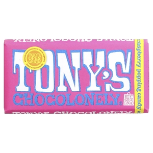 Tony's Chocolonely, белый шоколад, конфета с малиной, 180 г (6,35 унции)