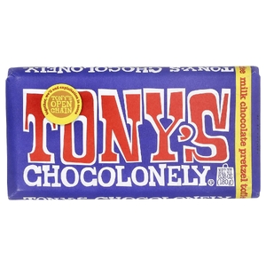 Tony's Chocolonely, молочный шоколад, с кренделем и ирисом, 180 г (6,35 унции)