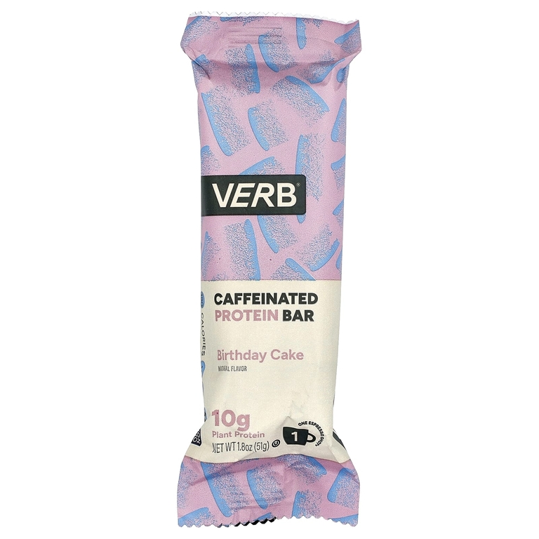 Verb Energy, Caffeinated Protein Bar, Birthday Cake, 12 Bars, 1.8 oz (51 g) Each
