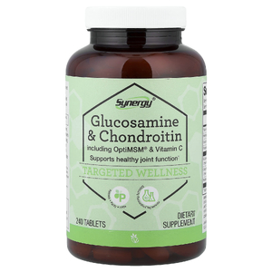 Vitacost, Synergy®, глюкозамин и хондроитин, включая OptiMSM® и витамин C, 240 таблеток
