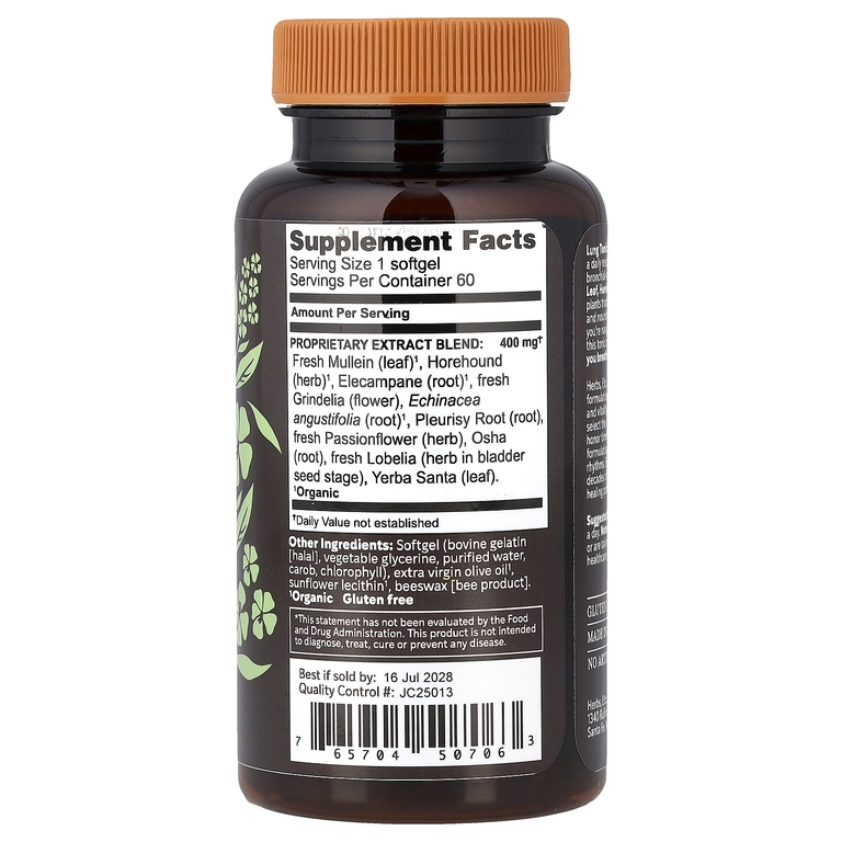 Herbs Etc., растительный комплекс для поддержки здоровья легких и бронхов, 60 капсул