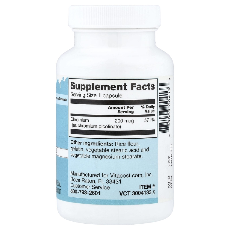 Vitacost, Chromium, 200 mcg, 300 Capsules