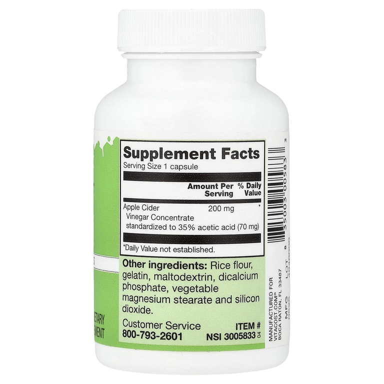 Vitacost, Apple Cider Vinegar, 200 mg, 240 Capsules