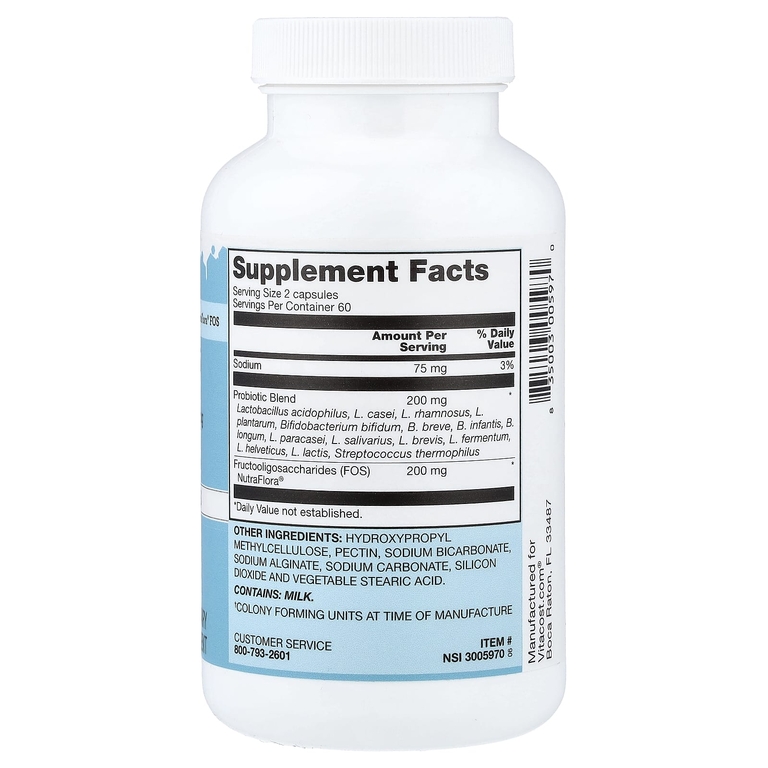 Vitacost, пробиотик 15-35 NutraFlora® FOS, 120 вегетарианских капсул