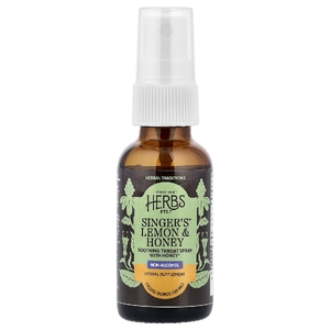 Herbs Etc., растительный спрей для раздраженного горла, без спирта, лимон и мед, 30 мл (1 жидк. унция)