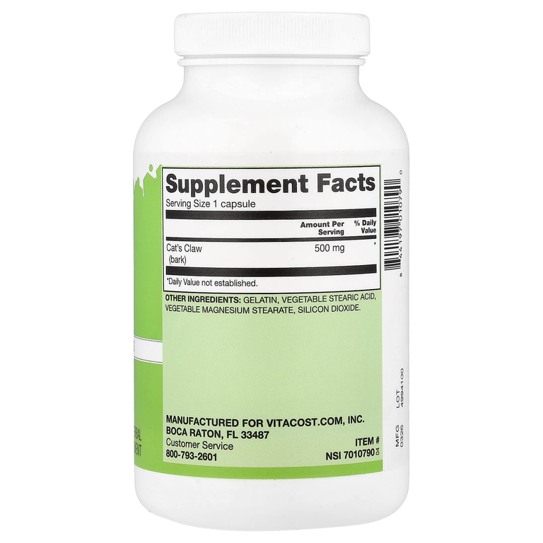 Vitacost, Cat's Claw, 500 mg, 300 Capsules