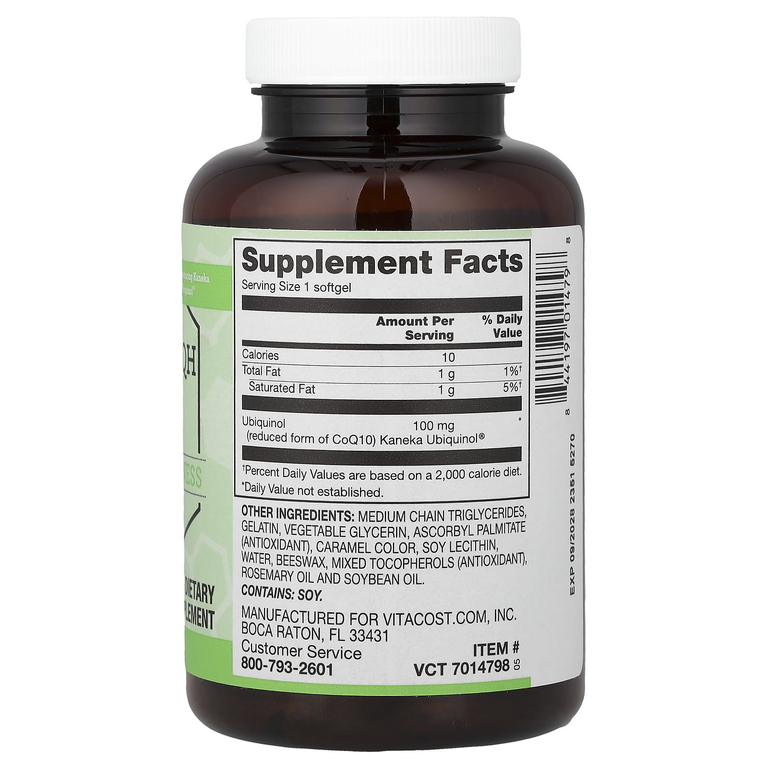 Vitacost, Ubiquinol CoQH , 100 mg, 90 Softgels