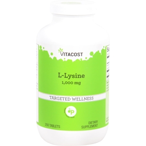 Vitacost, L-лизин, 250 таблеток