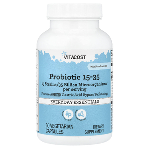 Vitacost, пробиотик 15-35, 60 вегетарианских капсул