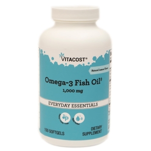 Vitacost, рыбий жир с омега-3, с натуральным лимонным вкусом, 1000 мг, 150 капсул