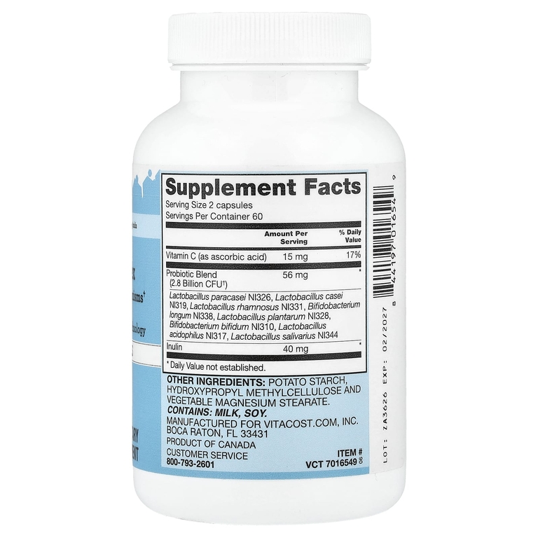 Vitacost, Everyday Essentials, пробиотический комплекс с ацидофильными бактериями, 120 капсул