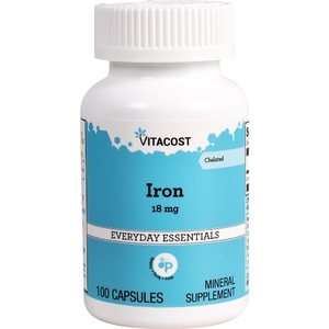 Vitacost, Iron, 18 mg, 100 Capsules