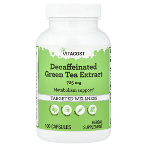 Vitacost, экстракт зеленого чая без кофеина, 725 мг, 100 капсул
