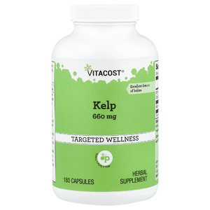 Vitacost, келп, 660 мг, 180 капсул