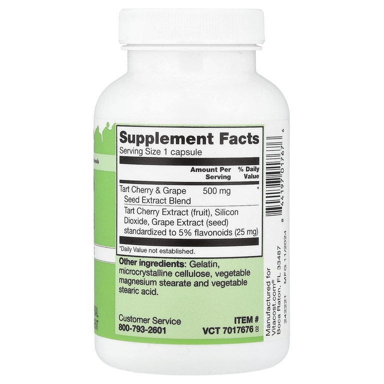 Vitacost, Tart Cherry & Grape Seed Extract Blend, 120 Capsules