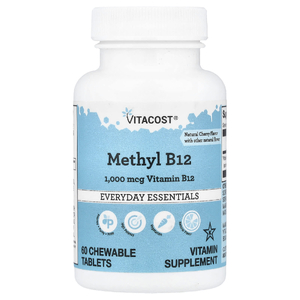 Vitacost, метил B12, с натуральным вишневым вкусом, 1000 мкг, 60 жевательных таблеток