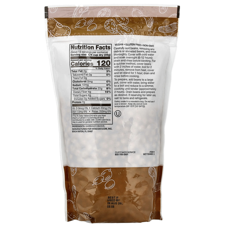 Vitacost, Garbanzo Beans, 16 oz (453 g)