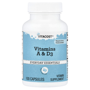 Vitacost, Vitamins A & D3, 100 Capsules