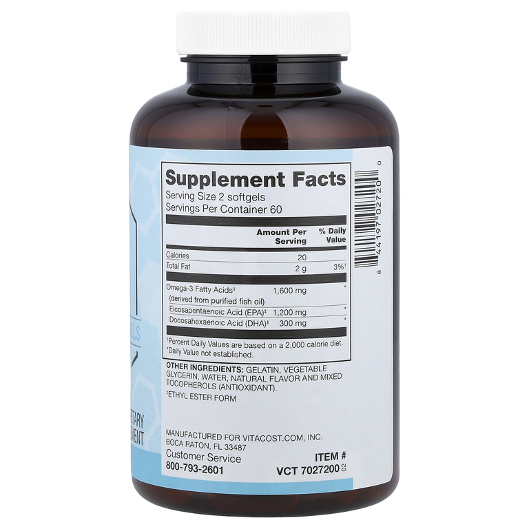 Vitacost, Synergy®, Super EPA Omega-3, 120 Softgels  (600 mg per Softgel)