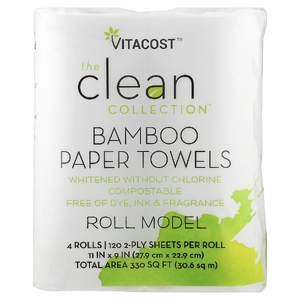 Vitacost, The Clean Collection™, Bamboo Paper Towels, 4 Rolls