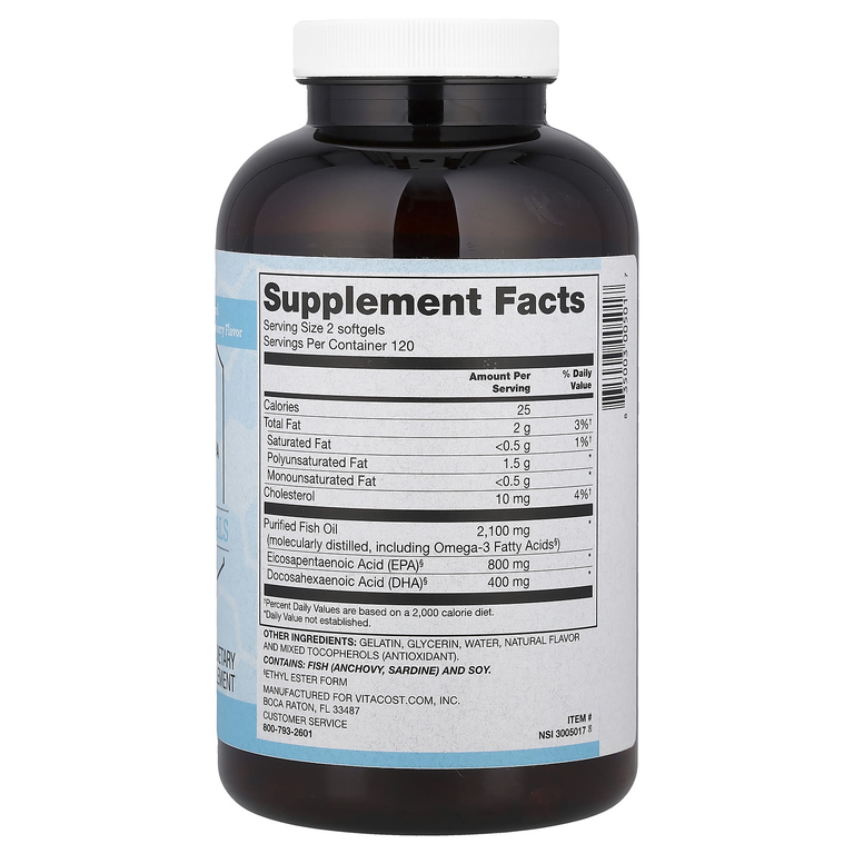 Vitacost, Synergy®, Mega EFA®, Natural Strawberry, 240 Softgels