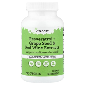 Vitacost, Resveratrol + Grape Seed & Red Wine Extracts, 240 Capsules