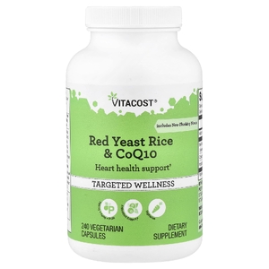 Vitacost, красный ферментированный рис и коэнзим Q10, 240 вегетарианских капсул