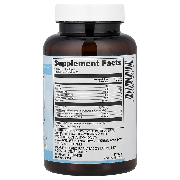 Vitacost, Synergy®, Mega EFA®, Natural Strawberry, 60 Softgels