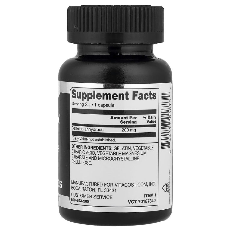Vitacost, ARO3x®, Black Series Caffeine, 200 mg, 240 Capsules