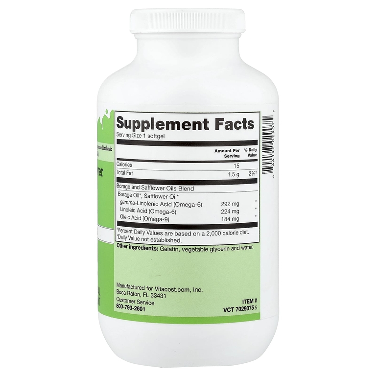 Vitacost, Borage and Safflower Oils Blend, 240 Softgels