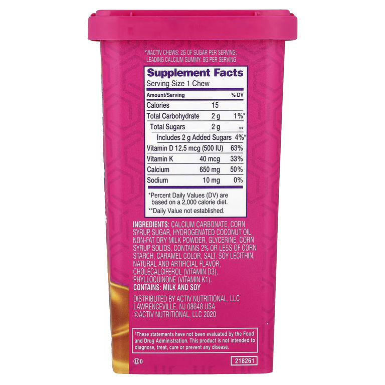 Viactiv, Calcium + Bone Strengthening, Max Formula, Rich Caramel, 100 Soft Chews