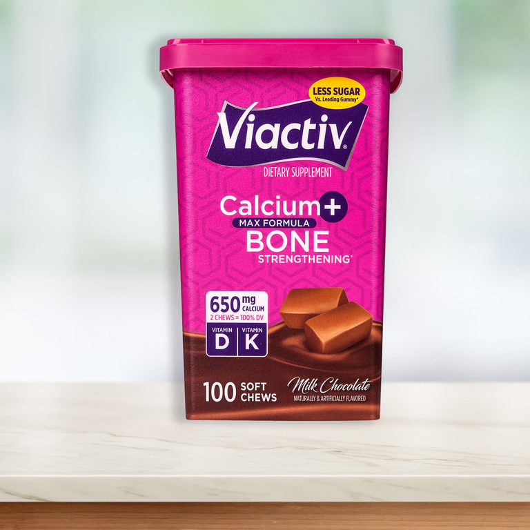 Viactiv, кальций для укрепления костей, молочный шоколад, 100 жевательных таблеток