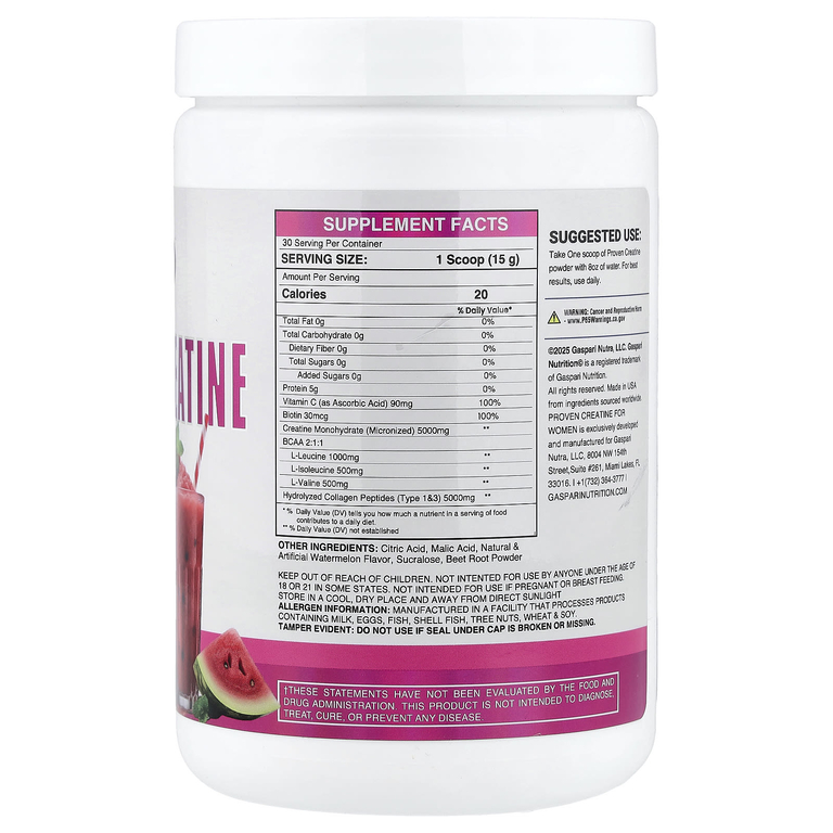 Gaspari Nutrition, Proven креатин для женщин, со вкусом арбуза, 450 г (15,87 унции)
