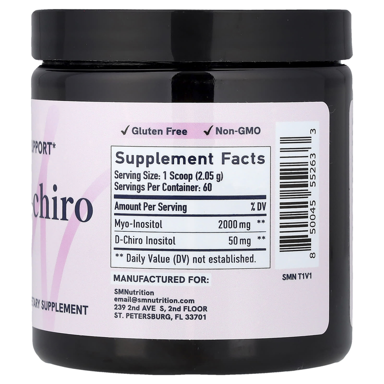 SMNutrition, мио- и D-хироинозитол, 123 г (4,34 унции)