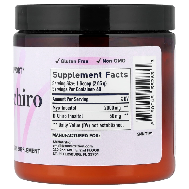 SMNutrition, мио- и D-хироинозитол, 123 г (4,34 унции)