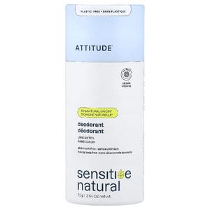 ATTITUDE, Sensitive Natural, дезодорант без отдушки, 75 г (2,64 унции)