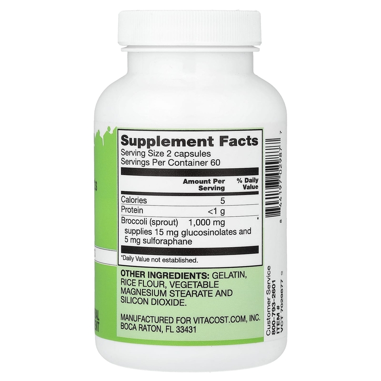 Vitacost, Broccoli Sprouts, 120 Capsules (500 mg per Capsule)