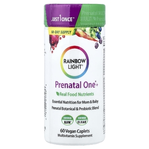 Rainbow Light, Prenatal One®+, питательные вещества из натуральных пищевых продуктов, 60 веганских капсул
