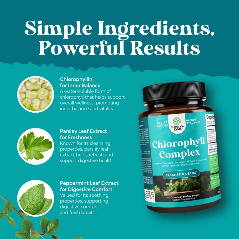Nature's Craft, комплекс с хлорофиллом, 60 капсул