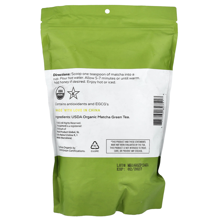 Matcha DNA, органический порошок матча, 453 г (16 унций)