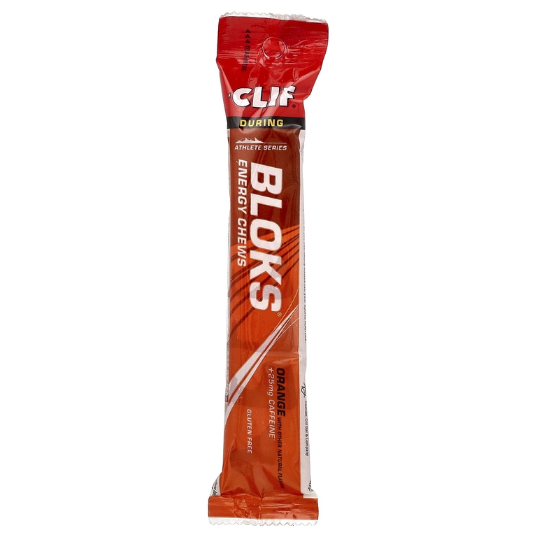 Clif Bar, Bloks® Energy жевательные таблетки, со вкусом апельсина, 18 пакетиков по 60 г (2,12 унции)