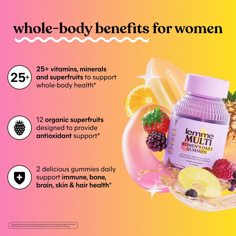 Lemme, Multi, ежедневные жевательные таблетки для женщин, со вкусом малины и апельсина, 60 жевательных таблеток