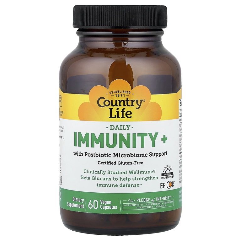 Country Life, Daily, Immunity+, 60 веганских капсул