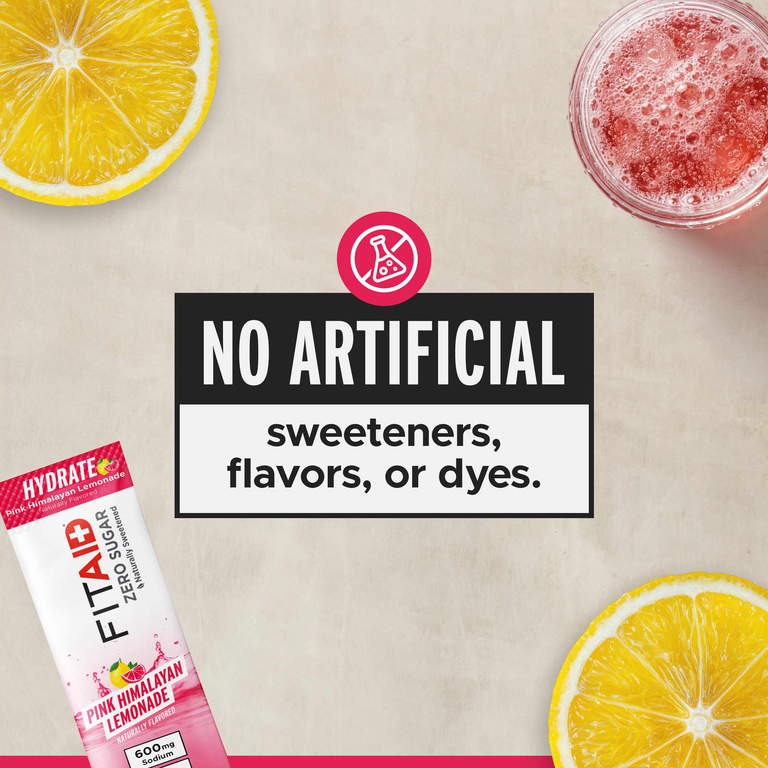 FITAID, Hydrate, розовый гималайский лимонад, 14 стиков по 5,2 г (0,18 унции)